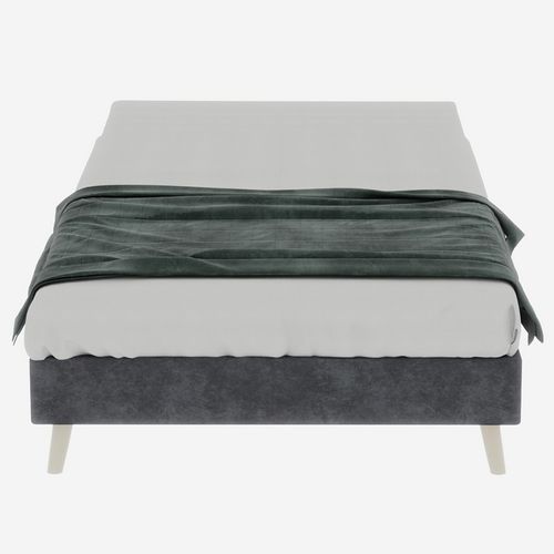 Lit Enfant 90x200 cm Gris En Velours Néerlandais Avec Rangement