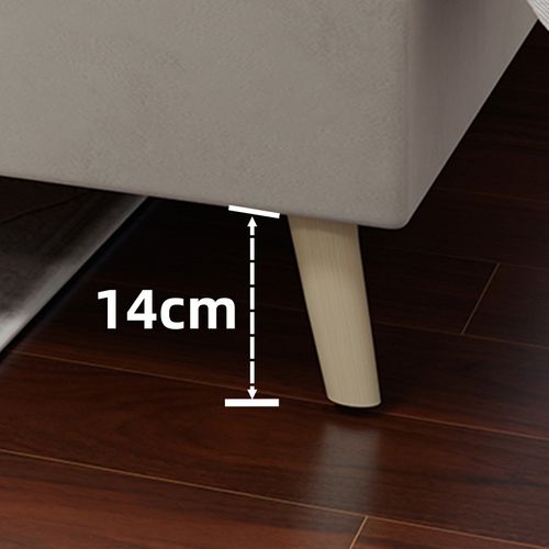 Lit Enfant 90x200 cm Beige En Velours Néerlandais Avec Rangement