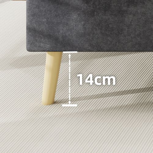 Lit Coffre Bas 140x200 Cm Gris En Velours Hollandais Avec Tête Rembourrée