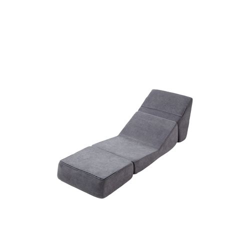 Canapé-lit Pliable Compact Pour Adultes, Mini Lounge Gris, Matelas Triple
