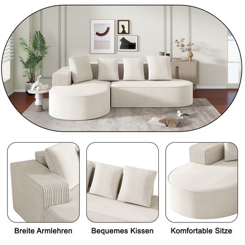 Canapé Compressé Modulable Cloud L-Sofa - Blanc