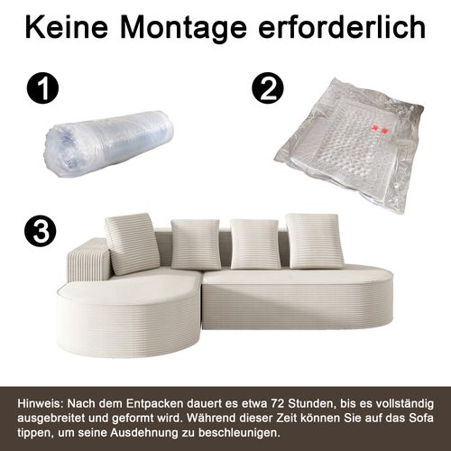 Canapé Compressé Modulable Cloud L-Sofa - Blanc