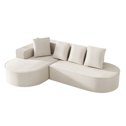 Canapé Compressé Modulable Cloud L-Sofa - Blanc
