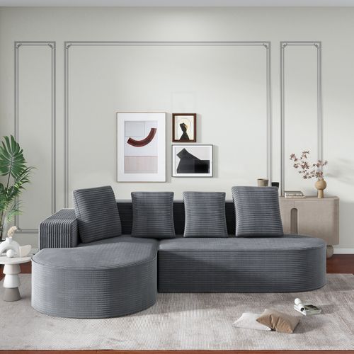 Canapé Compressé Modulable Cloud L-Sofa - Gris