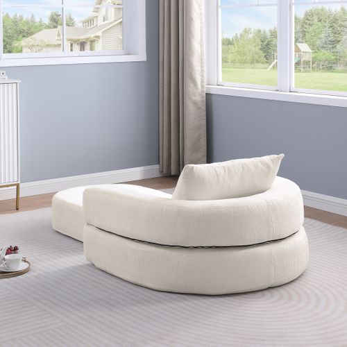 Canapé-lit Pliant Modulable Sans Montage, Tissu Doux Jaune