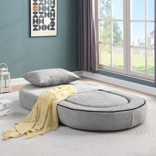 Canapé-lit Pliant Modulable Sans Montage, Tissu Doux Jaune