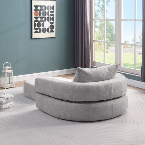 Canapé-lit Pliant Modulable Sans Montage, Tissu Doux Jaune