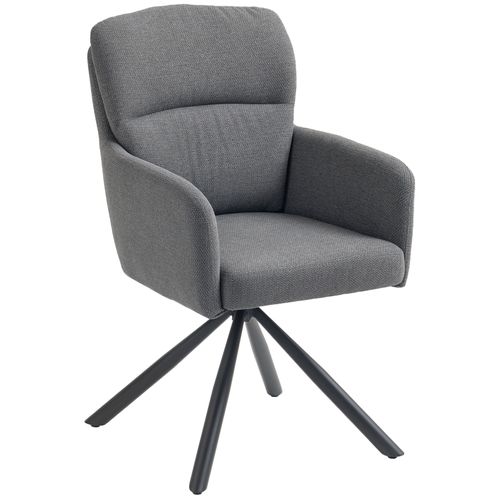 Chaise De Salle à Manger Rembourrée Avec Accoudoirs Et Siège Pivotant, Gris