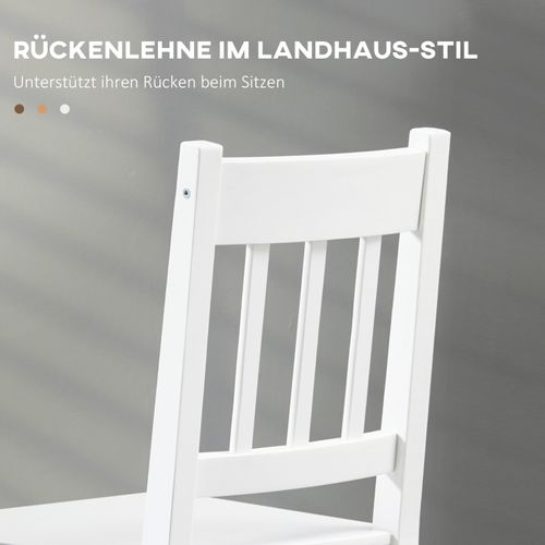 Lot De 2 Chaises De Salle à Manger En Bois Massif, Design Classique, Blanc