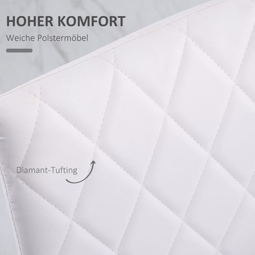 Lot De 4 Chaises De Salle à Manger En Simili Cuir Avec Pieds Métal, Blanc