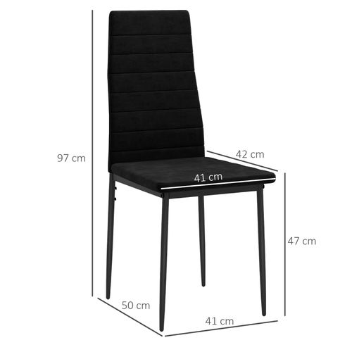 Lot De 4 Chaises De Salle à Manger Modernes Avec Assise En Tissu Noir