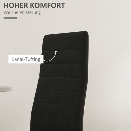 Lot De 4 Chaises De Salle à Manger Modernes Avec Assise En Tissu Noir