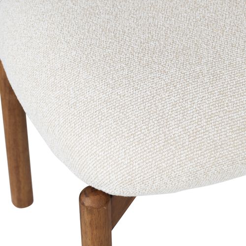 Chaise En Bois Noyer Avec Assise Beige, Design Moderne Et Élégant