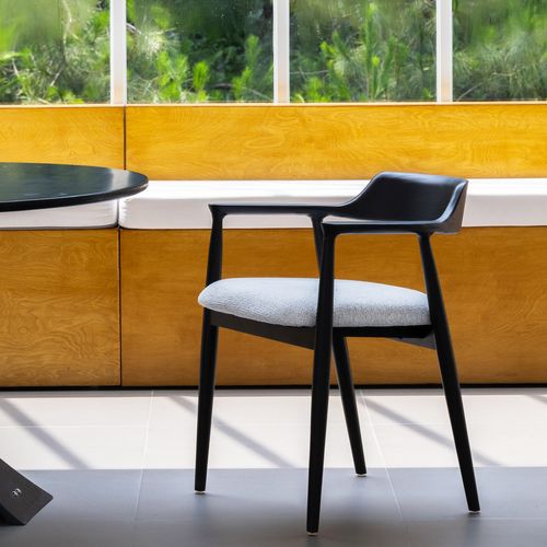 Chaise De Salle à Manger Noir Et Blanc En Bois, Style Kennedy, Assise Rembourrée