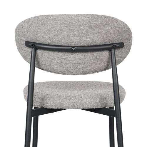 Lot De 4 Chaises Gris Design Classique, Dossier Courbé Et Structure Métal