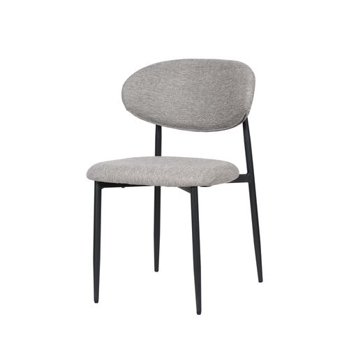 Lot De 4 Chaises Gris Design Classique, Dossier Courbé Et Structure Métal