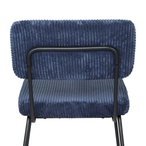 Lot De 2 Chaises Bleu Marine Design Unique à Rayures, Structure Métal