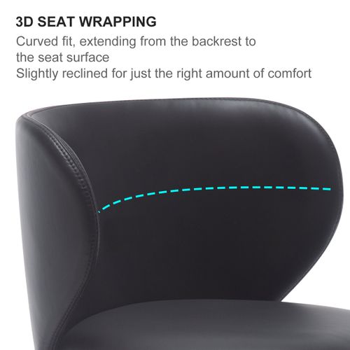 Tabouret De Bar En Cuir Nappa Noir, Pivotant Et Réglable En Hauteur