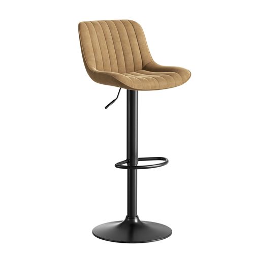 Tabourets De Bar En Velours Brun, 4 Pièces, Pivotants Et Réglables