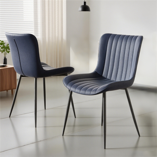 Lot De 2 Chaises De Salle à Manger En Pu Bleu, Design Moderne Et Empilables