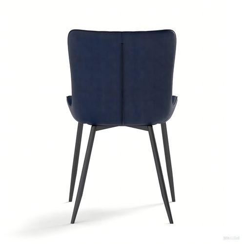 Lot De 2 Chaises De Salle à Manger En Pu Bleu, Design Moderne Et Empilables