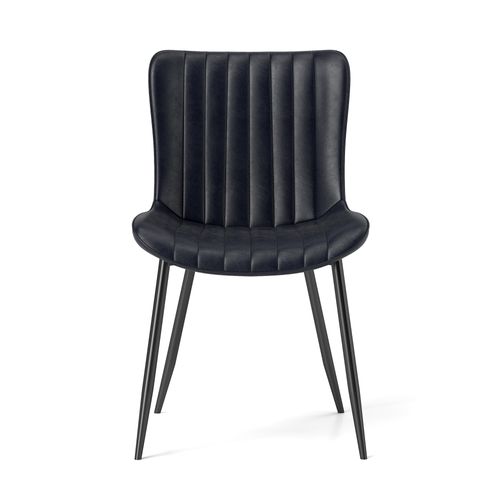 Lot De 4 Chaises De Salle à Manger En Pu Noir, Design Moderne Et Empilables