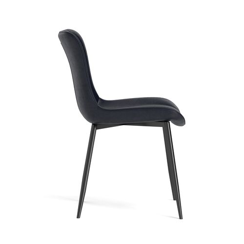 Lot De 4 Chaises De Salle à Manger En Pu Noir, Design Moderne Et Empilables