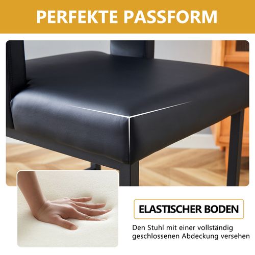 Lot De 2 Tabourets Nordiques Noirs Avec Assise Carrée Et Pieds Dorés