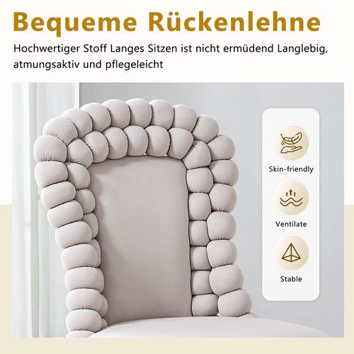 Lot De 2 Chaises En Velours Gris Clair, Dossier Chaînes Sphériques, Pieds Dorés