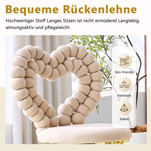 Lot De 2 Chaises Beige En Velours, Dossier Triangle, Pieds Métal Noirs