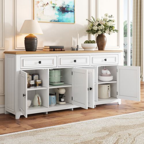 Buffet Moderne Et Simple Avec Grand Espace De Rangement, 160 Cm, Blanc