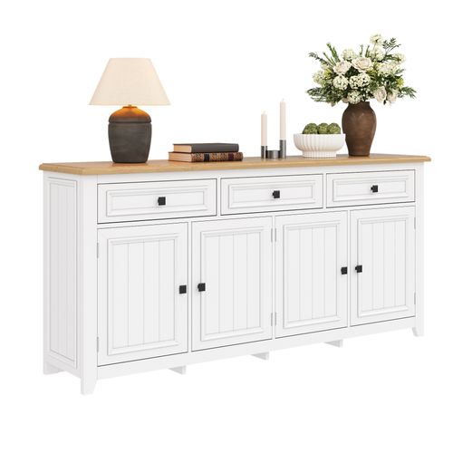 Buffet Moderne Et Simple Avec Grand Espace De Rangement, 160 Cm, Blanc