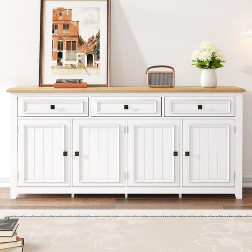 Buffet Moderne Et Simple Avec Grand Espace De Rangement, 160 Cm, Blanc