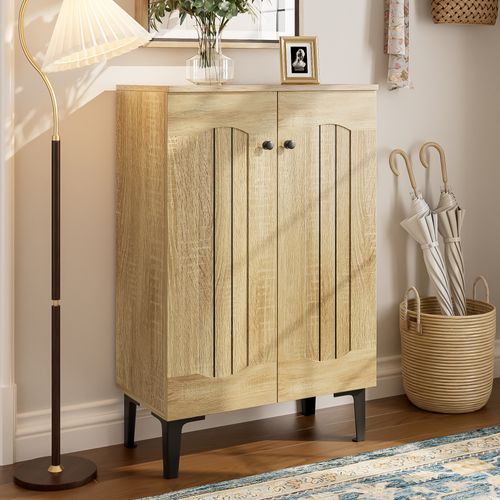 Meuble à Chaussures Moderne Double Portes Avec Étagères 60×31,5×95 cm