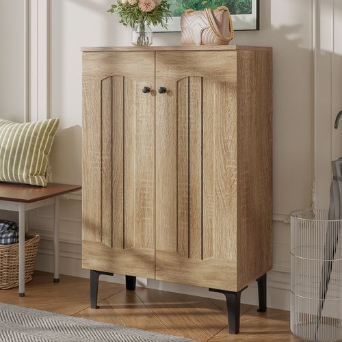 Meuble à Chaussures Moderne Double Portes Avec Étagères 60×31,5×95 cm