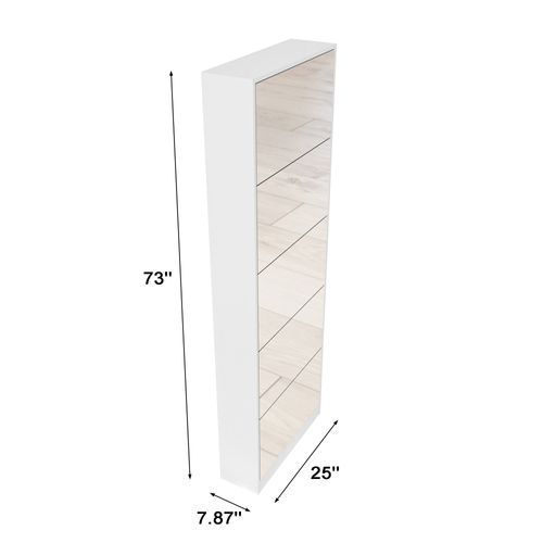 Meuble à Chaussures Moderne Avec Miroir Pleine Longueur Et 5 Tiroirs