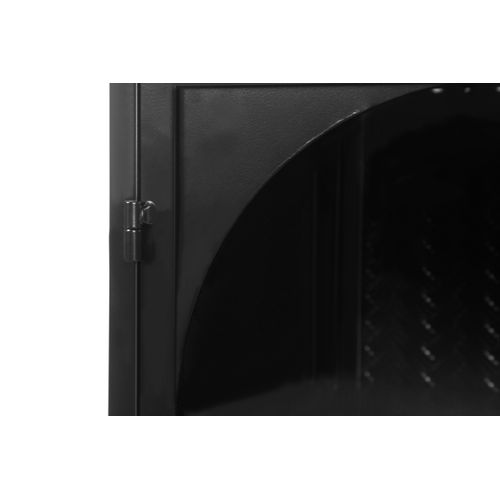 Meuble Mural 70cm 2 Portes Avec Motif Tressé Et Étagères En Verre Moderne