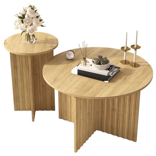 Set De 2 Tables Gigognes Rondes En Bois – Design Scandinave Pratique