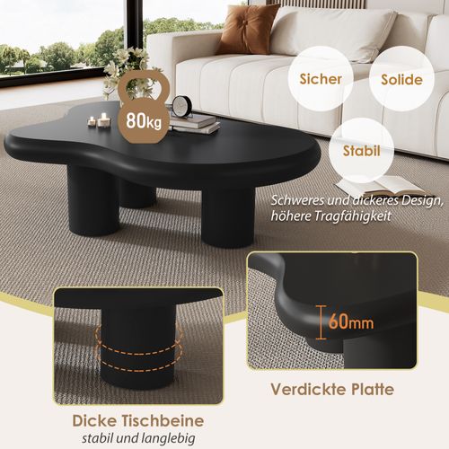 Table Basse Créative En Forme De Nuage 97x67x32 Cm, Mdf Noir