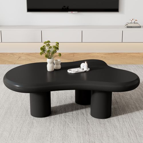 Table Basse Créative En Forme De Nuage 97x67x32 Cm, Mdf Noir