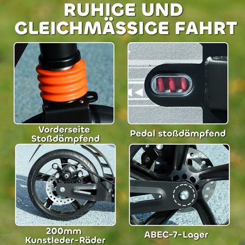 Trottinette Enfant Pliable Noir Avec Guidon Réglable Et Double Frein 6-12 Ans