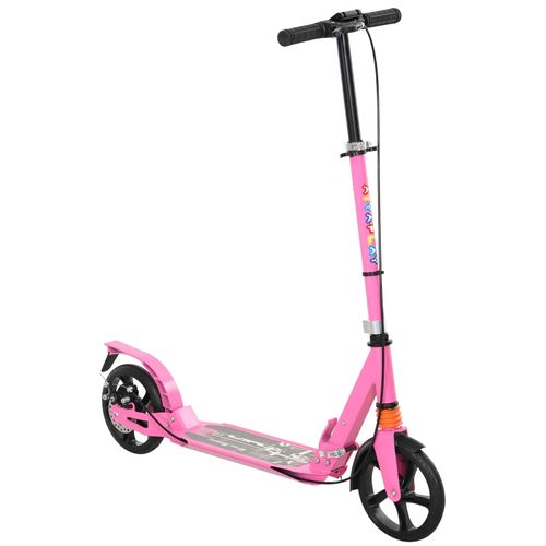 Trottinette Enfant Pliable Rose Avec Guidon Réglable Et Double Frein 6-12 Ans