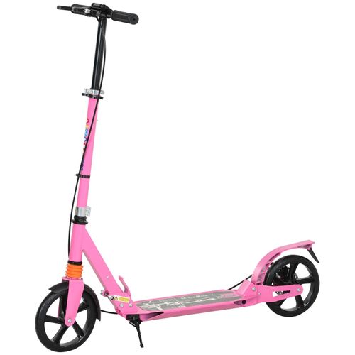 Trottinette Enfant Pliable Rose Avec Guidon Réglable Et Double Frein 6-12 Ans