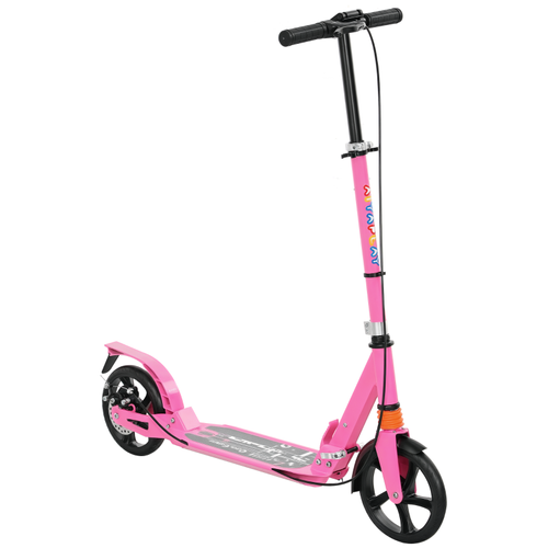 Trottinette Enfant Pliable Rose Avec Guidon Réglable Et Double Frein 6-12 Ans