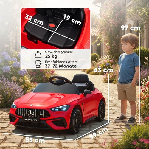 Voiture Électrique Enfant Mercedes Amg 12v Avec Télécommande, LED Et Musique Rouge