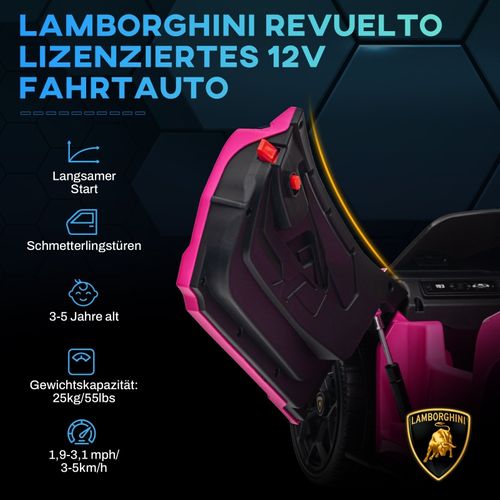 Voiture Électrique Enfant 3-5 Ans Avec Télécommande, Portes Hydrauliques Et LED Rose