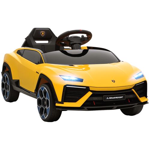 Voiture Électrique Enfant 12v Style Lamborghini Avec Télécommande, LED Et Musique Jaune
