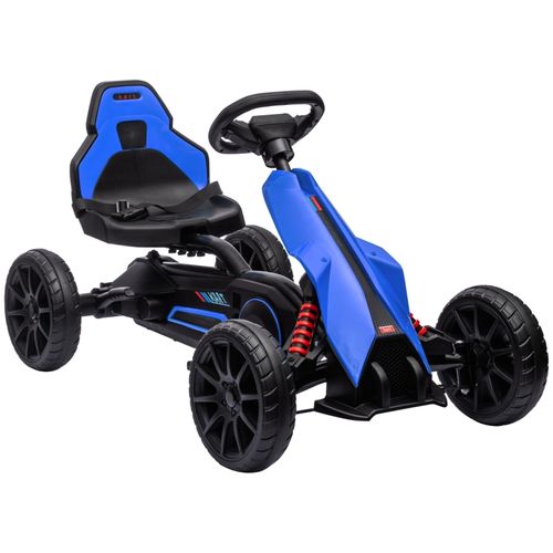 Kart à Pédales Enfant Avec Marche Avant/arrière, Siège Réglable, Roues Eva, Bleu 3–8 Ans