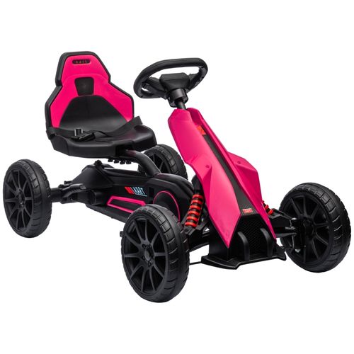 Kart à Pédales Enfant Avec Siège Réglable Et Frein à Main, Rose 3–8 Ans