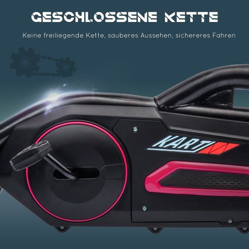 Kart à Pédales Enfant Avec Siège Réglable Et Frein à Main, Rose 3–8 Ans